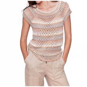 NEW CHARLIE B knitted short sleeve top in pebble